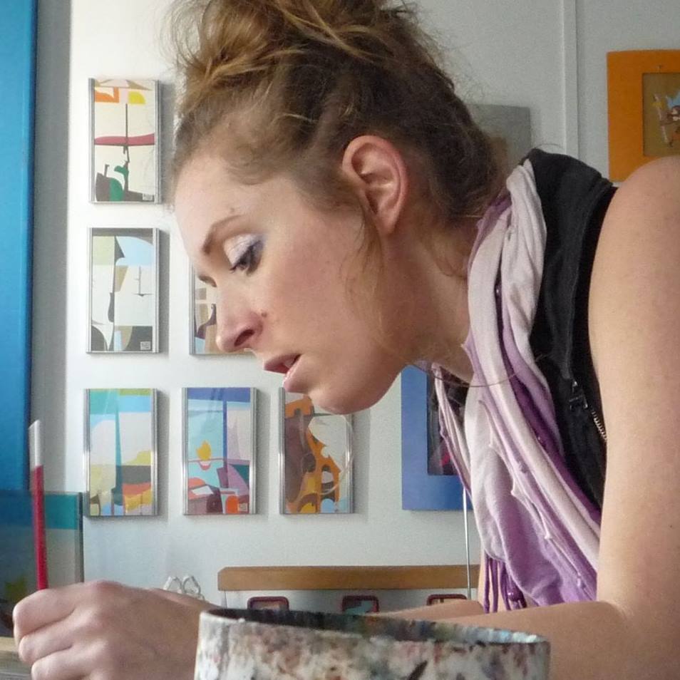 Beka Smith Drawing Portrait in her studio
