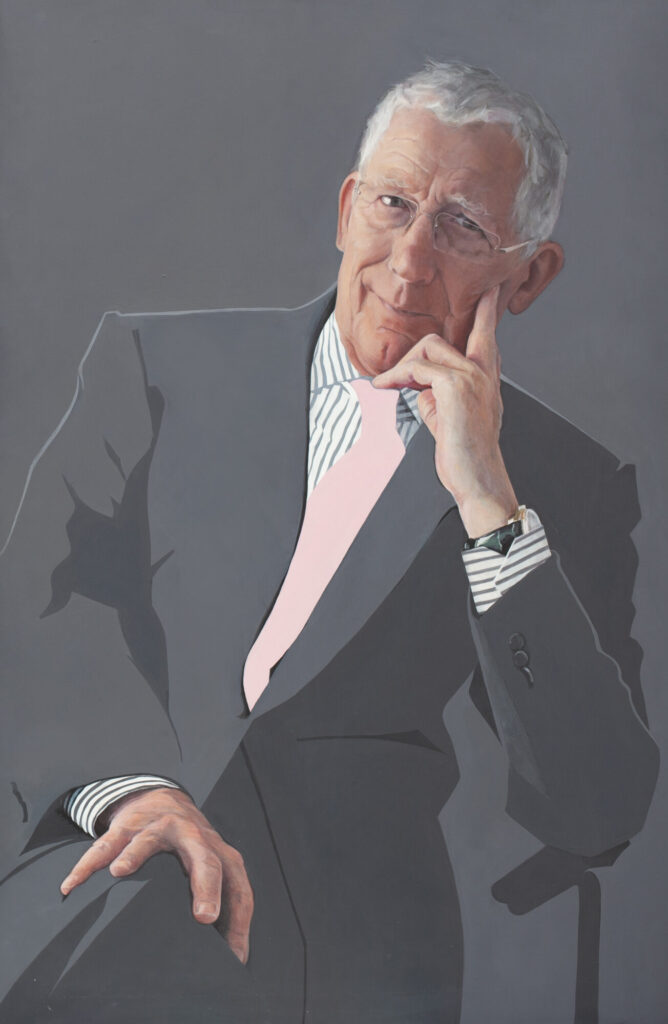Portrait painting of Nick Hewer